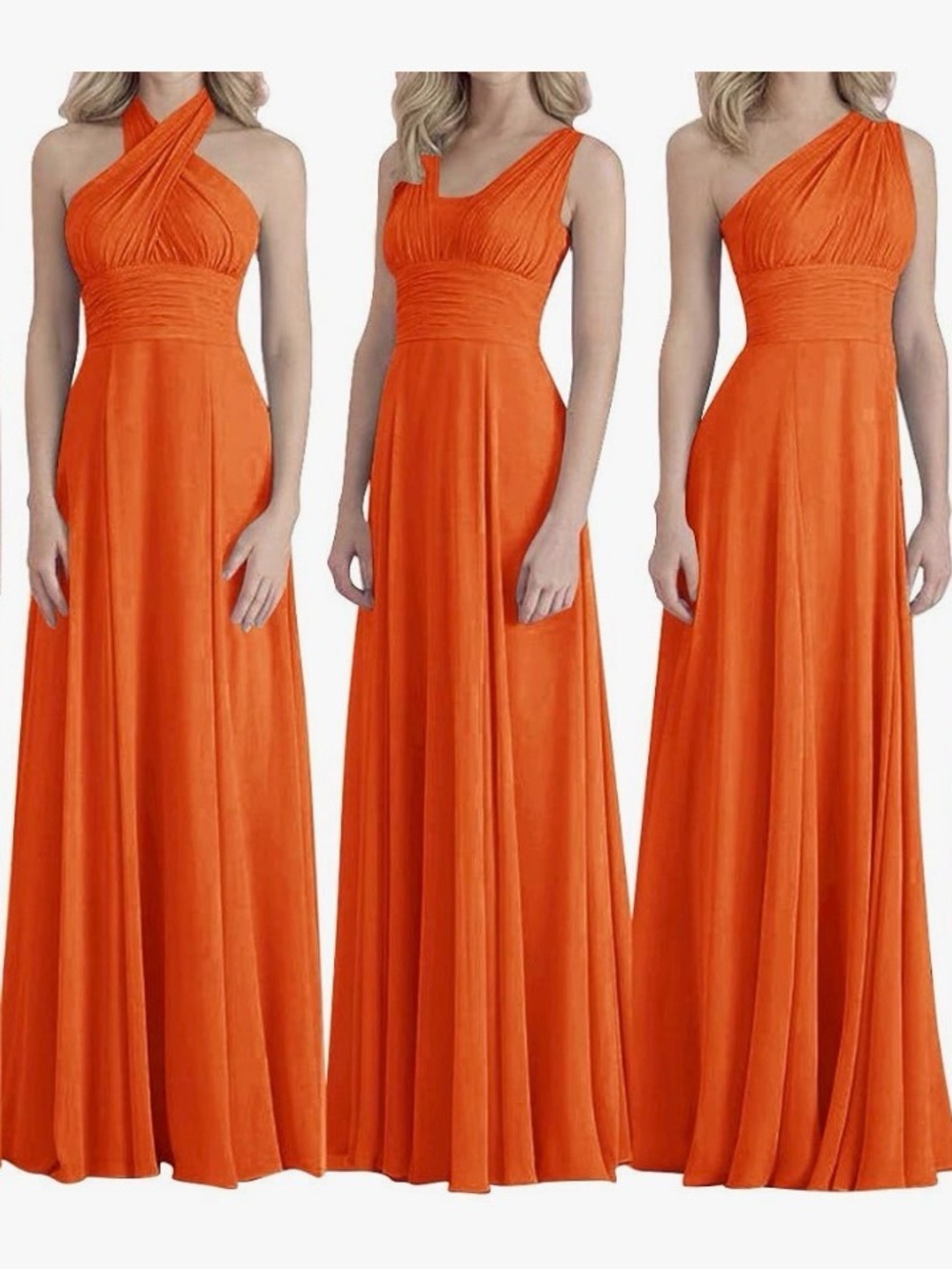 Convertible Orange Formal Maxi Dress